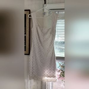 BEBE White Lace Mini Dress